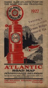 carte routière de la marque ATLANTIC, 1927