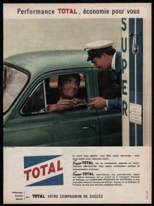 Affiche publicitaire d'accessoires automobile ancienne, de 1960